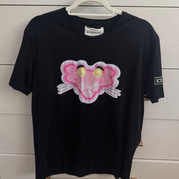 VINTAGE - Iceberg - Men's Pink Panther & Sylvester the Cat Stripe Tees - Size XL - Picture 1 of 15